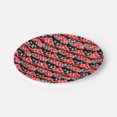 湖西橋伝統的羽織の模様 ペーパープレート (アングル)