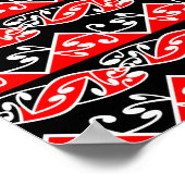 湖西橋伝統的羽織の模様 ポスター (角)