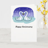 湖記念日カードの白鳥 カード (黄色い花)