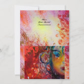 湖赤紫の水色のエクスカリバレディ 招待状 (裏面)