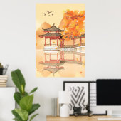 湖閣秋国風景画ポスター ポスター (ホームオフィス)