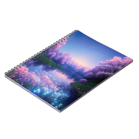 湖魅力的と周囲の森林 ノートブック (左側)