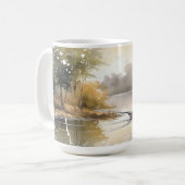 湖魚釣り 動揺して コーヒーマグカップ (正面左)