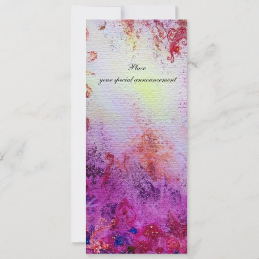 湖1のレディ、明るい鮮やか青色のピンク 案内状 (裏面)