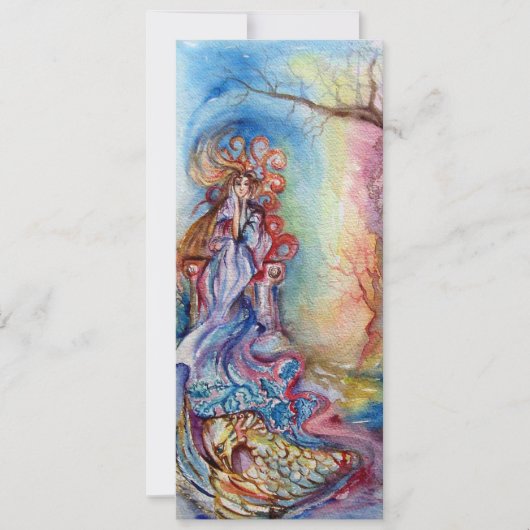 湖1のレディ、明るい鮮やか青色のピンク 案内状 (正面)