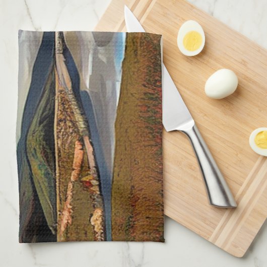 湖 キッチンタオル (四つ折り)