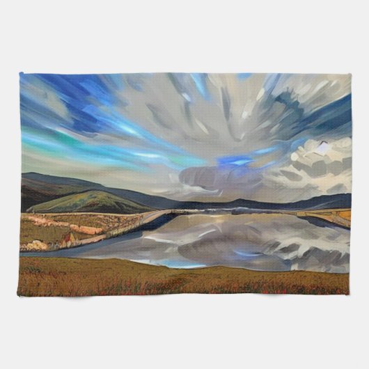 湖 キッチンタオル (横)