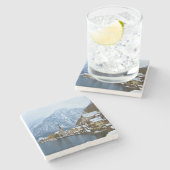 湖-ザルツブルクオーストリアの村Hallstatt ストーンコースター (横)