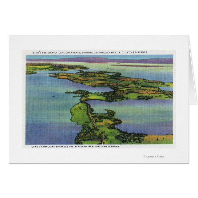 湖、ニューヨーク、VTスプリットの空中表示 (正面横)