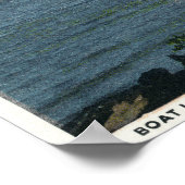 湖、ボートの着陸の月のビュー&ザ ポスター (角)