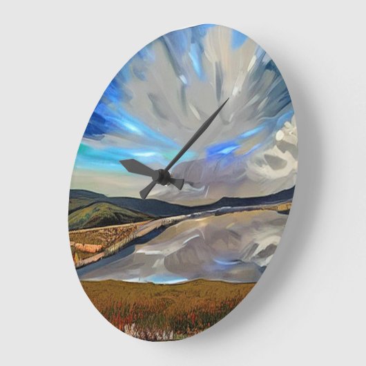 湖 ラージ壁時計 (傾斜)