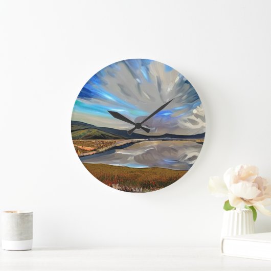 湖 ラージ壁時計 (ホーム)