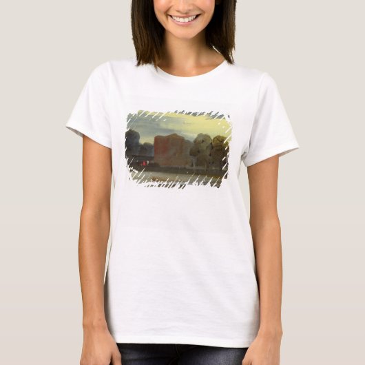 湖（湖のシーン）以前の属性を持つ風景 Tシャツ (正面)
