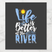 湖 – 湖の上で生活がより良い ワインラベル (シングルラベル)