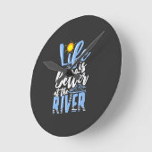 湖-湖の方が生きがい ラウンド壁時計 (傾斜)