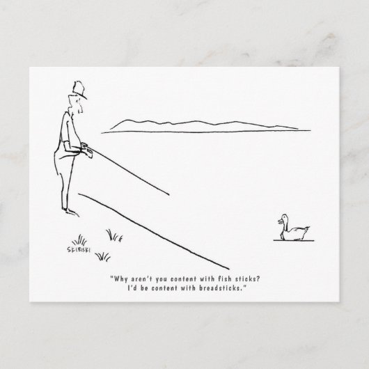 湖、漁師、ダックの釣りポストカード ポストカード (正面)