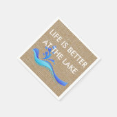 湖（白）のBurlapナプキンで生活が良い スタンダードカクテルナプキン (角)