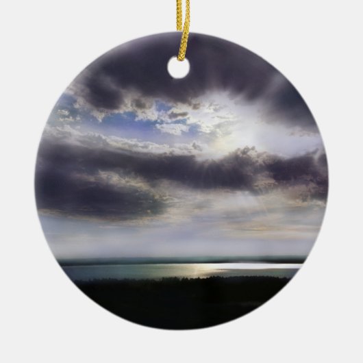 湖、素晴らしサメなし – 塩なし – 心配なし セラミックオーナメント (正面)