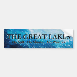 湖 – 素晴らし塩なし、サメなし、心配なし バンパーステッカー