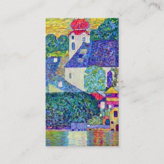 湖AtterのUnterachのクリムトStウォルフガング教会 名刺 (正面)