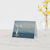 湖Champlainのヨット カード (黄色い花)