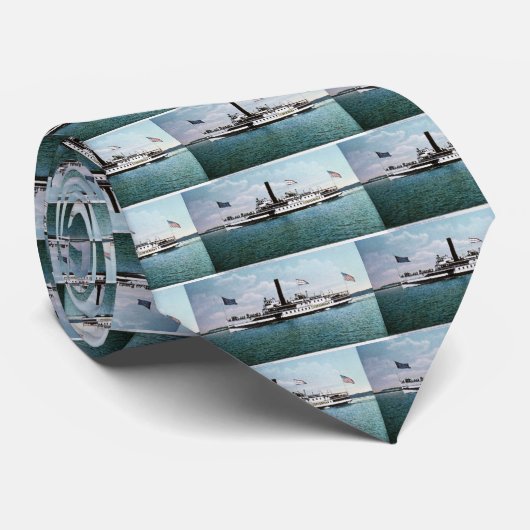 湖Champlainの汽船Ticonderoga ネクタイ (ロール)