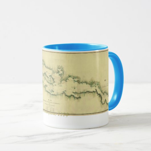 湖Champlainの1779図表 マグカップ (正面右)