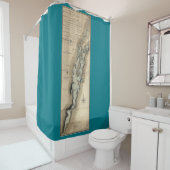 湖Champlainヴァーモントの歴史的地図 シャワーカーテン (インサイチュ)