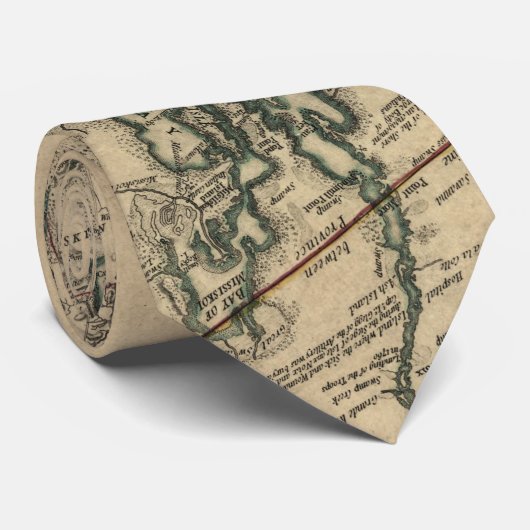 湖Champlain及び湖ジョージ(1776年)のヴィンテージの地図 ネクタイ (ロール)