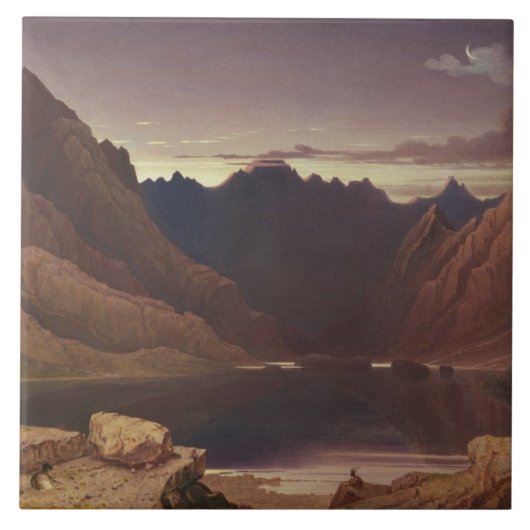 湖CoruiskのSkye -夜明け、c.1826-32の島(w/c タイル (正面)
