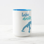 湖Doster、Plainwell、ミシガン州 ツートーンマグカップ (中央)