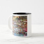 湖GardaのグスタフのクリムトMalcesine ツートーンマグカップ (正面左)