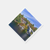湖Minnewaskaのまわりの紅葉 スタンダードカクテルナプキン (角)