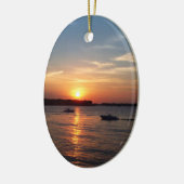 湖Okoboji、アイオワの日没 セラミックオーナメント (左)