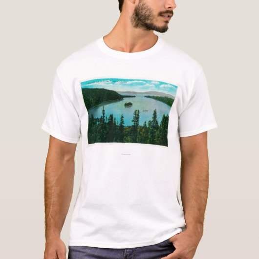 湖TahoeLake Tahoe、カリフォルニアのエメラルド湾の意見 Tシャツ (正面)