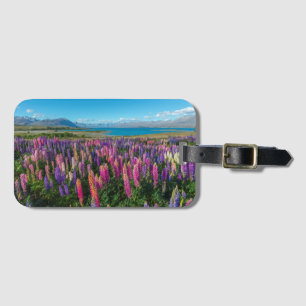 湖Tekapo ニュージーランドのRussleのLupines ラゲッジタグ