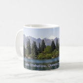 湖Wakatipu Queenstownニュージーランド コーヒーマグカップ (正面左)