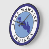 湖Wawasee、インディアナ ラージ壁時計 (傾斜)