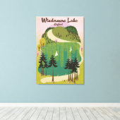 湖windermere旅行ポスター キャンバスプリント (インサイチュ (ウッドフロア))