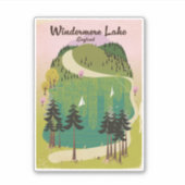 湖windermere旅行ポスター シール (正面)