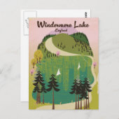 湖windermere旅行ポスター ポストカード (正面/裏面)