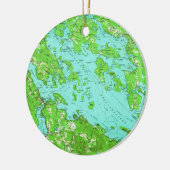 湖Winnipesaukee (1956年)のヴィンテージの地図 セラミックオーナメント (左)