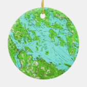 湖Winnipesaukee (1956年)のヴィンテージの地図 セラミックオーナメント (裏面)