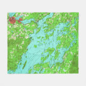 湖Winnipesaukee (1956年)のヴィンテージの地図 フリースブランケット (正面(横))