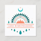 湖winnipesaukee boho rainbomoon スクエア名刺 (正面)