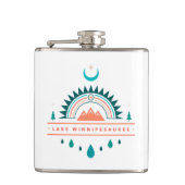 湖winnipesaukee boho rainbomoon フラスク (正面)