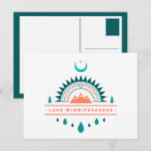 湖winnipesaukee boho rainbomoon ポストカード (正面/裏面)