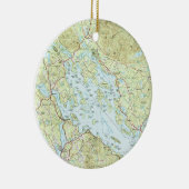 湖Winnipesaukee Map (1986年) セラミックオーナメント (右)