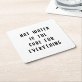 湯は万事薬 スクエアペーパーコースター (アングル)