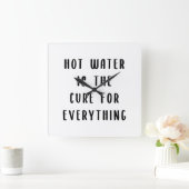 湯は万事薬 スクエア壁時計 (ホーム)